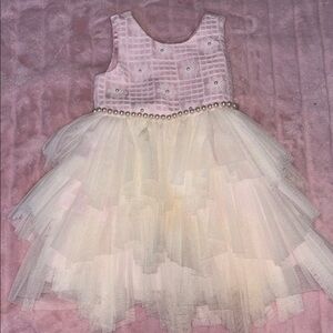 Elegant Pink and Cream Kids Formal Dress